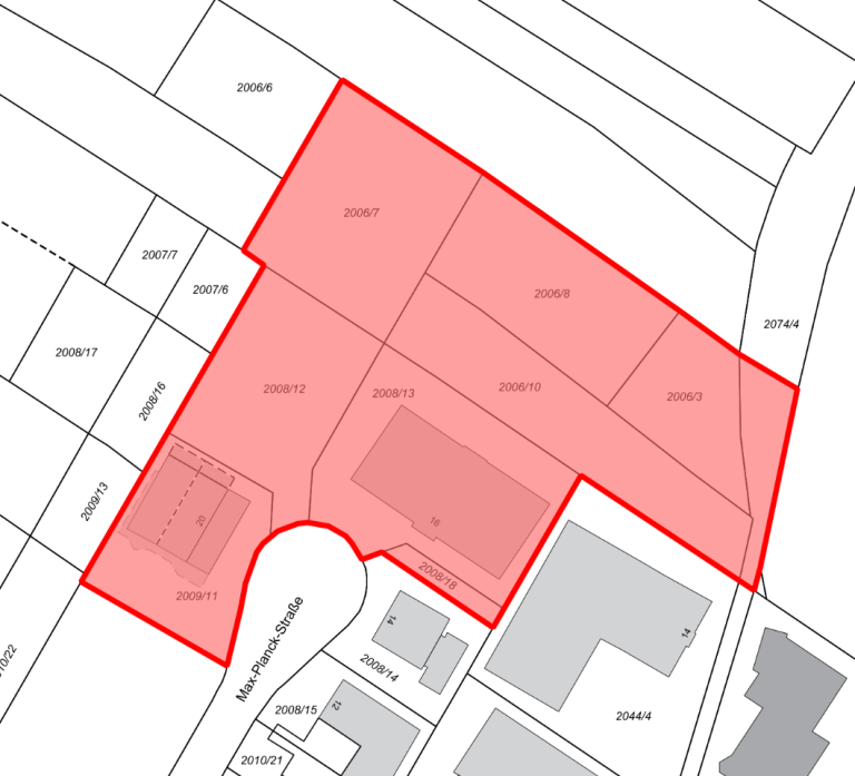 Lageplan Bebauungsplan B 57 „Erweiterung Gewerbegebiet Süd“