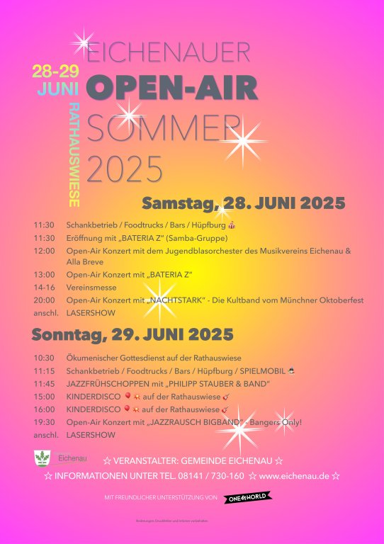 Programm Eichenauer Sommer-Open Air