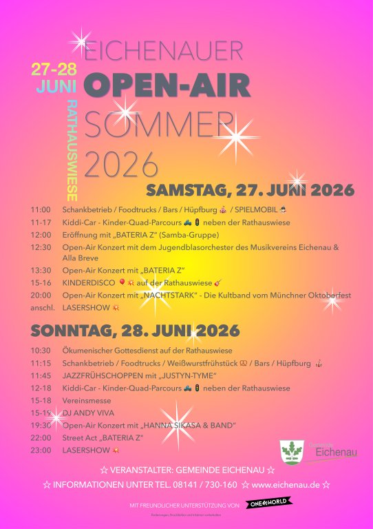 Programm Eichenauer Sommer-Open Air 2026