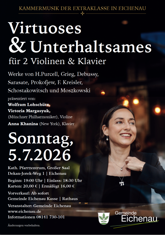 Kammermusik der Extraklasse am 05.07.2026 in Eichenau