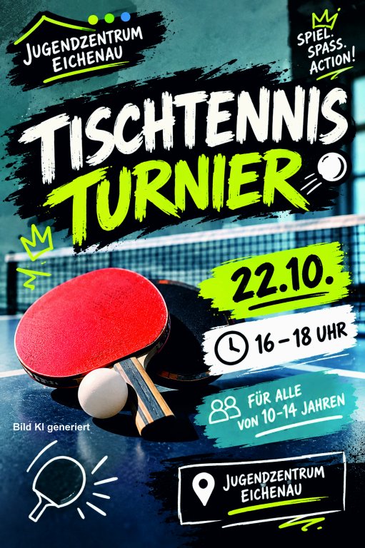 Tischtennisturnier im Jugendzentrum Tischtennisturnier im Jugendzentrum