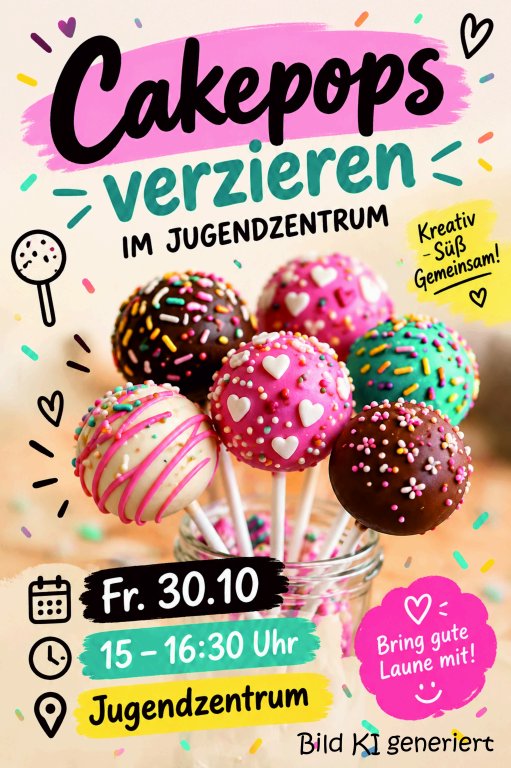Cakepops verzieren im Jugendzentrum Cakepops verzieren im Jugendzentrum