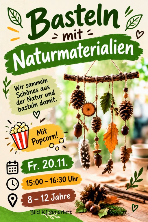 Basteln mit Naturmaterialien im Jugendzentrum Basteln mit Naturmaterialien im Jugendzentrum